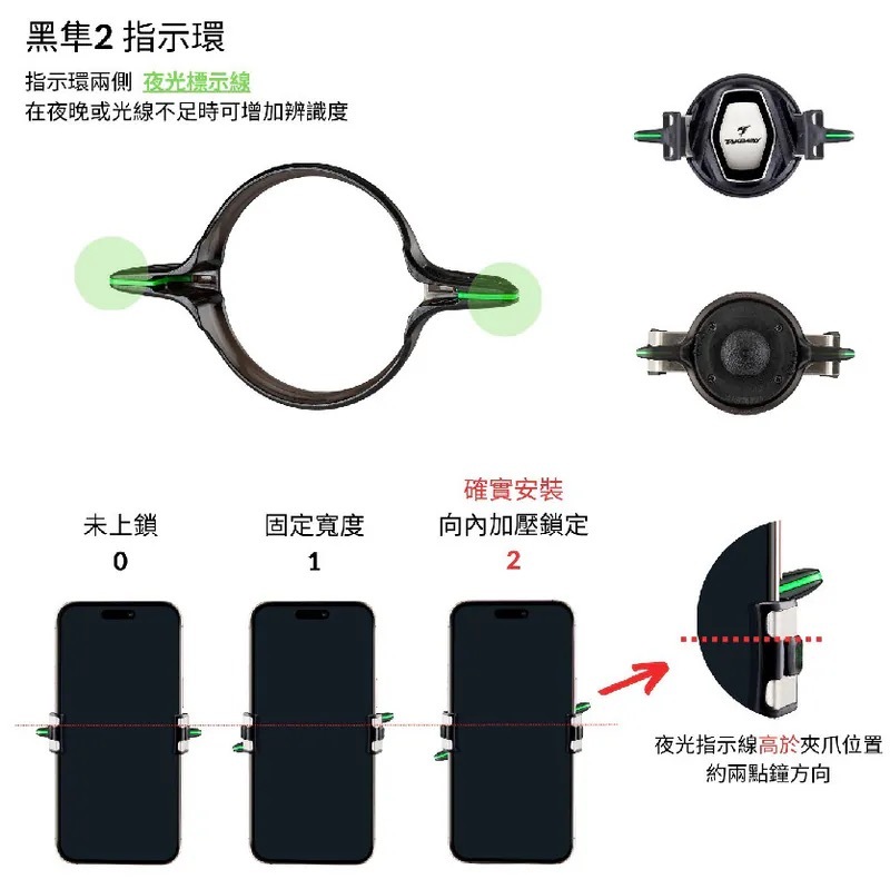 TAKEWAY 黑隼2 T-IR01 夜光指示環（不含手機架底座）