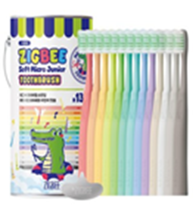 US140 Zigbee 高級可站立柔軟超細毛 *兒童* 牙刷（一盒13枝）