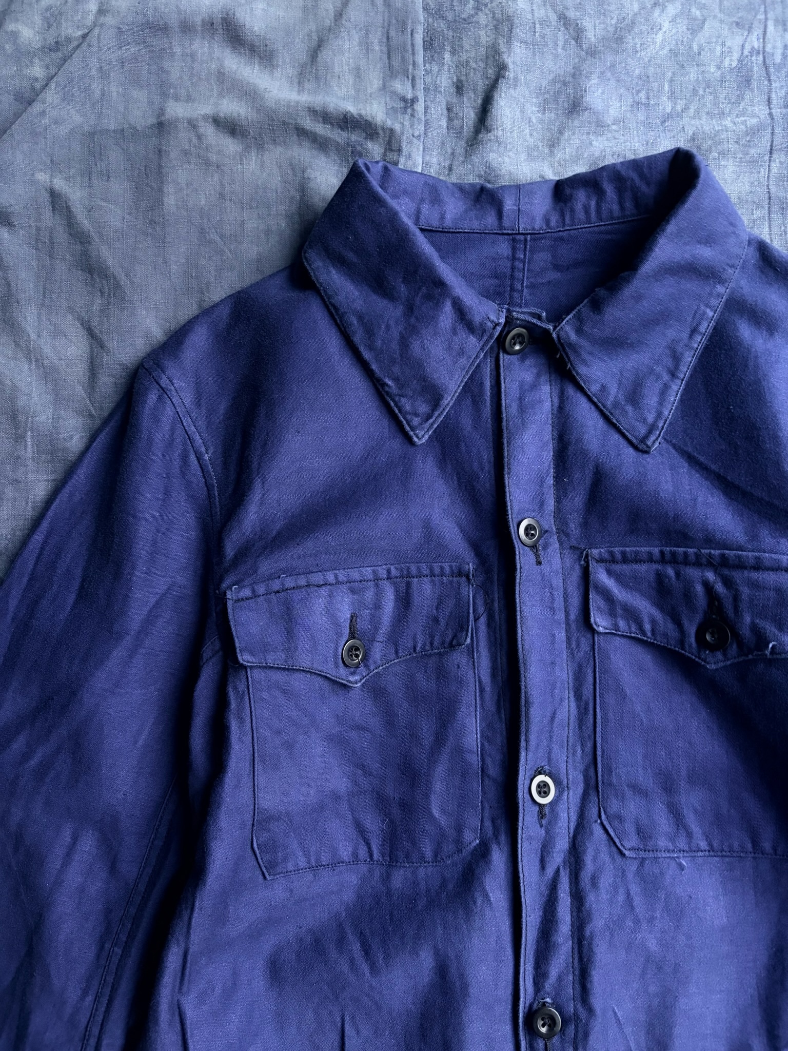 70s Italian Navy Light weight Moleskin work Jacket / 義大利Moleskin 雙口袋短版工裝外套