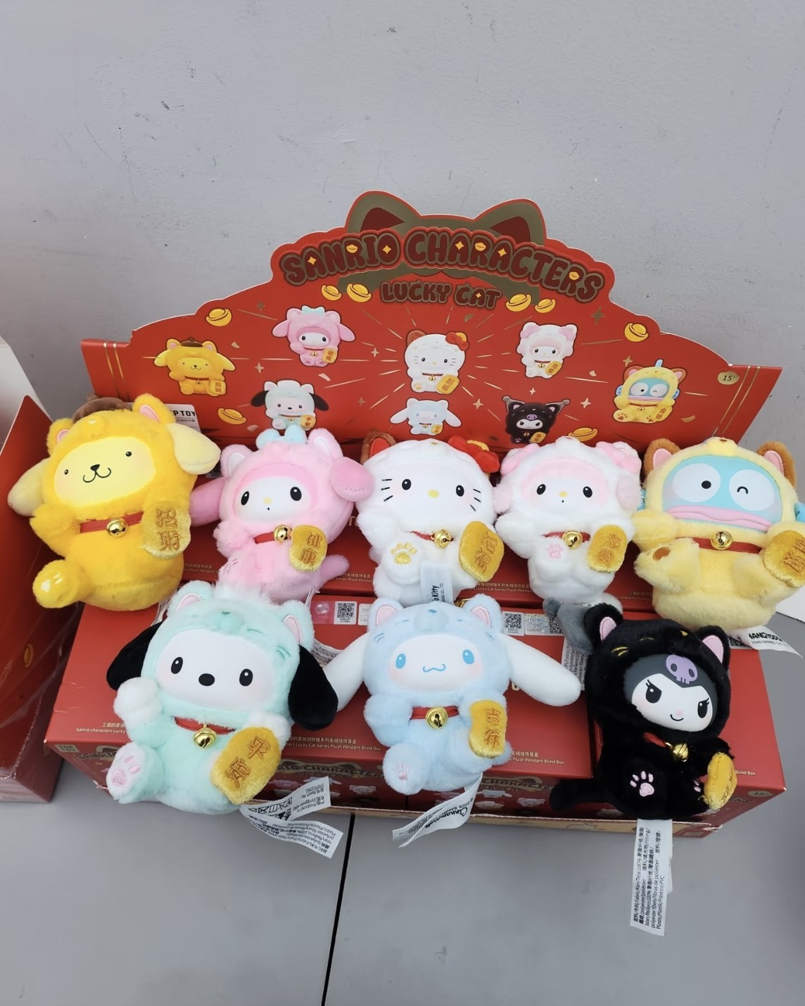 <正版授權>TOPTOY 三麗鷗家族 招財貓 毛絨掛件 系列盲盒