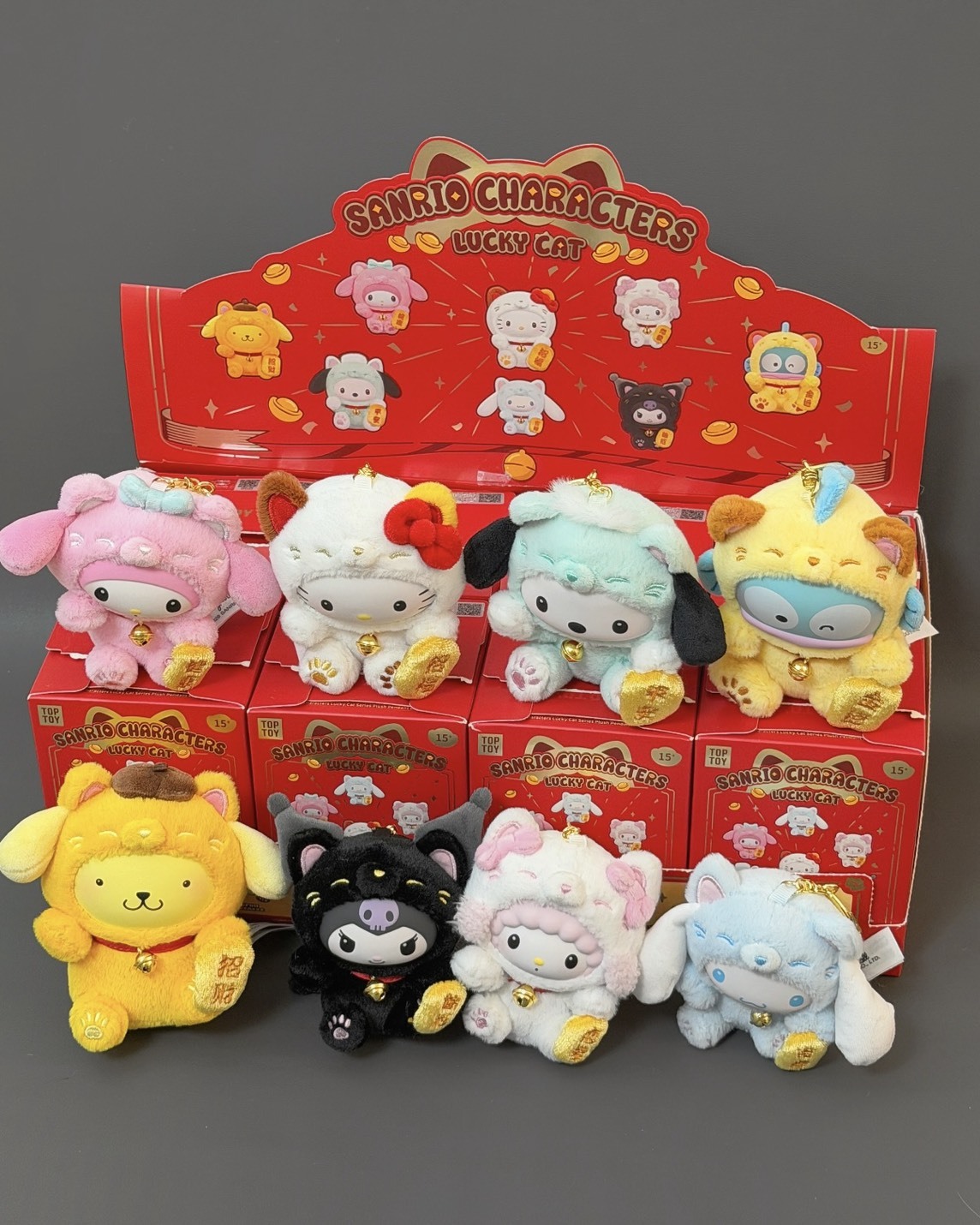 <正版授權>TOPTOY 三麗鷗家族 招財貓 毛絨掛件 系列盲盒