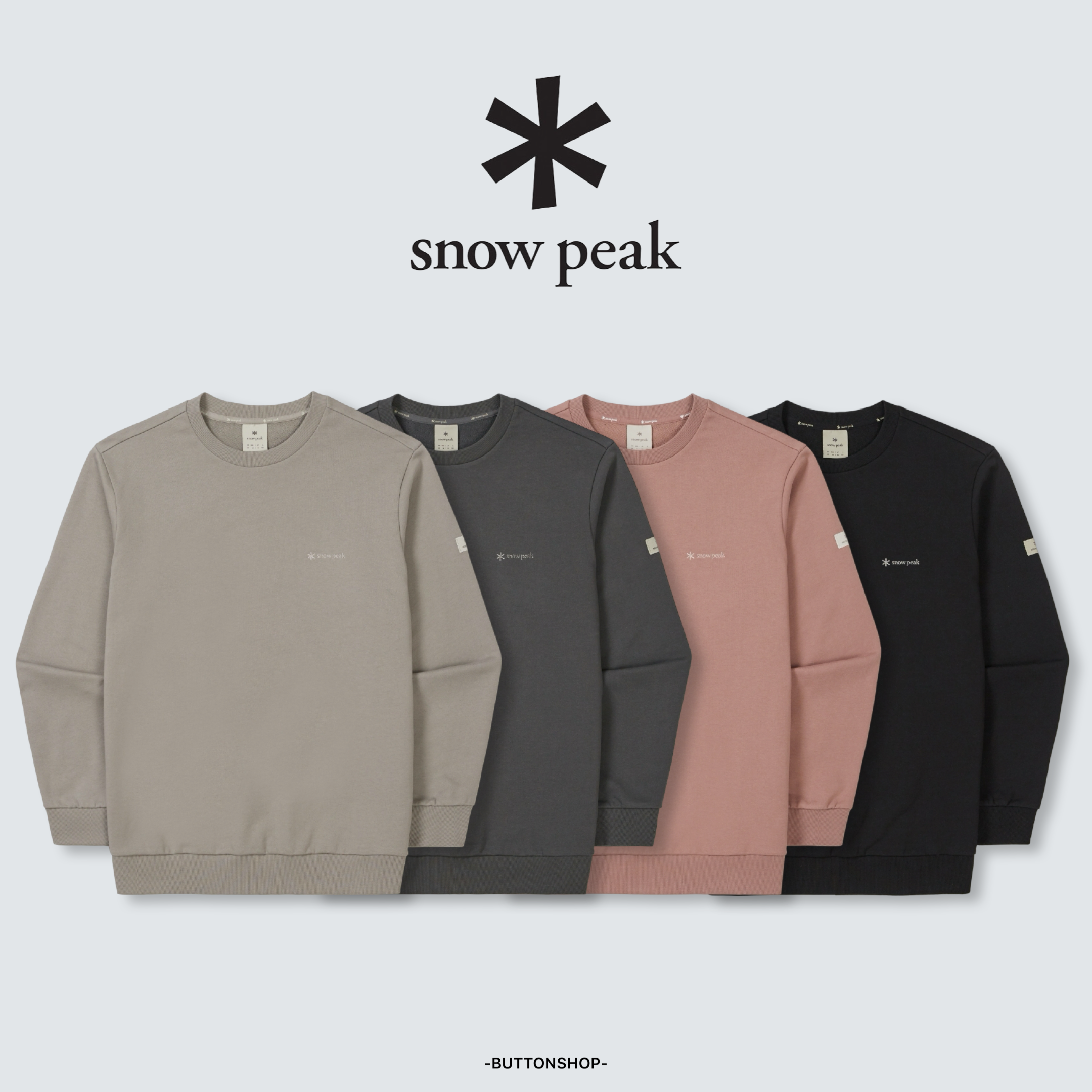 【SnowPeak 雪峰春季新品限時開團🔥 2/6 晚上12:00準時收單～】snow peak Land Essential Sweatshirt 基本款 刺繡logo 大學tee S26SMFHT50