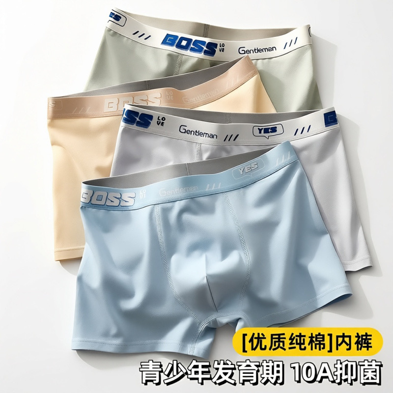 预购 青少年内裤男发育期学生高中生初中生 4件套