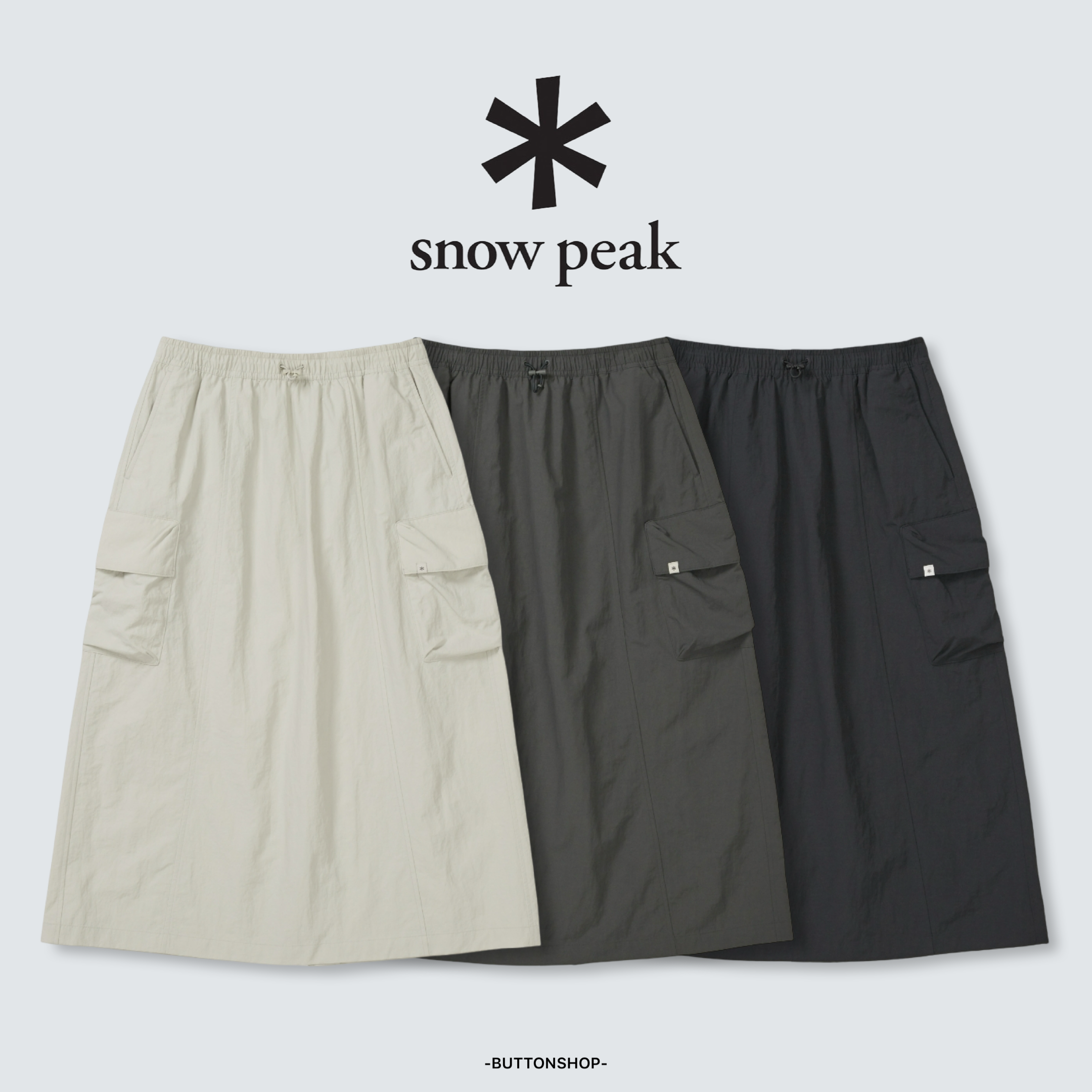 【SnowPeak 雪峰春季新品限時開團🔥 2/6 晚上12:00準時收單～】snow peak Cample Flare Skirt 雙口袋 防曬Ａ字後開衩 長裙 S26ZWCSK11