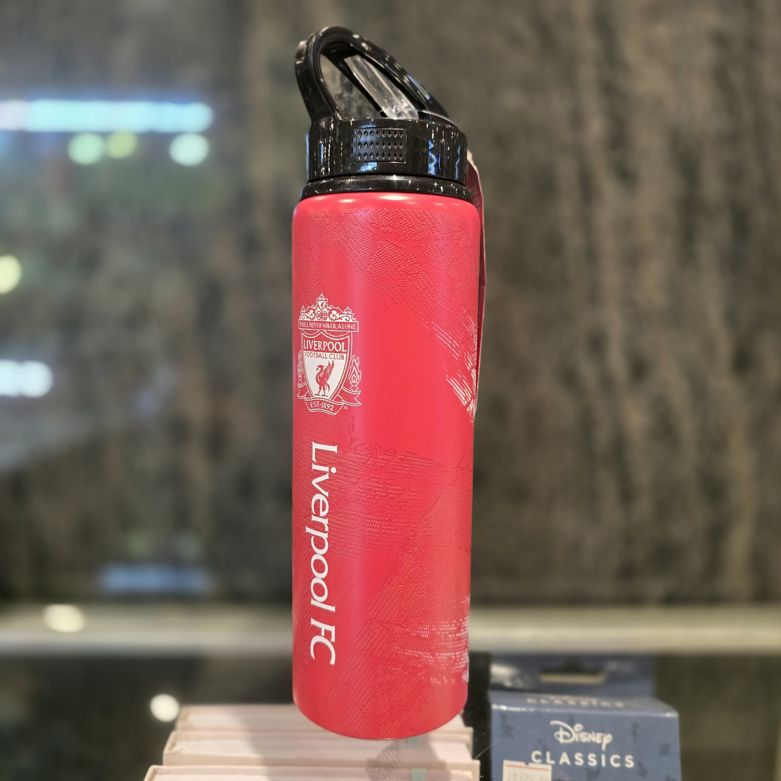 利物浦紅色壓花有管金屬水樽