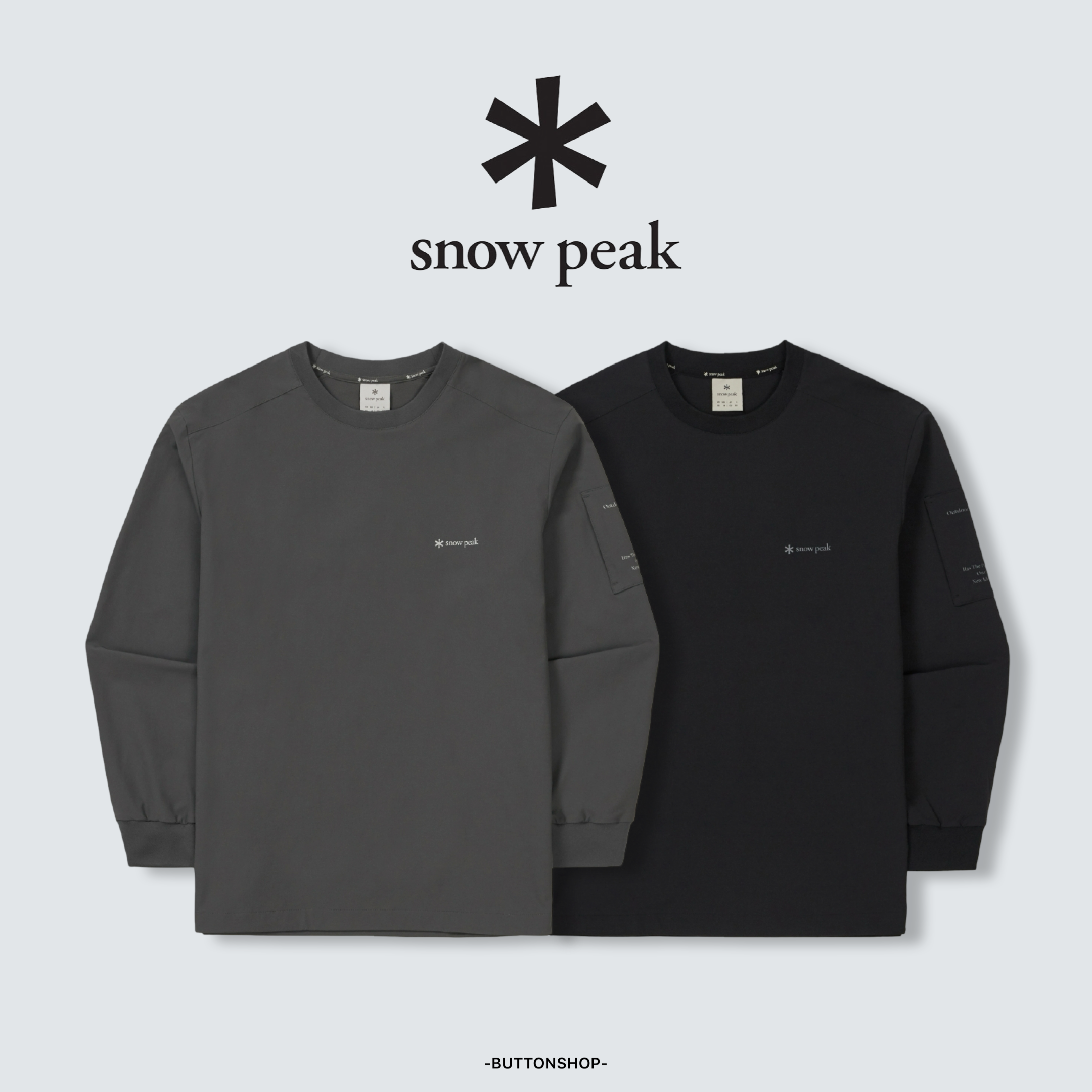 【SnowPeak 雪峰春季新品限時開團🔥 2/6 晚上12:00準時收單～】snow peak Lago Sweatshirt 手臂字串口袋 防水 長袖 S26SMTHT26