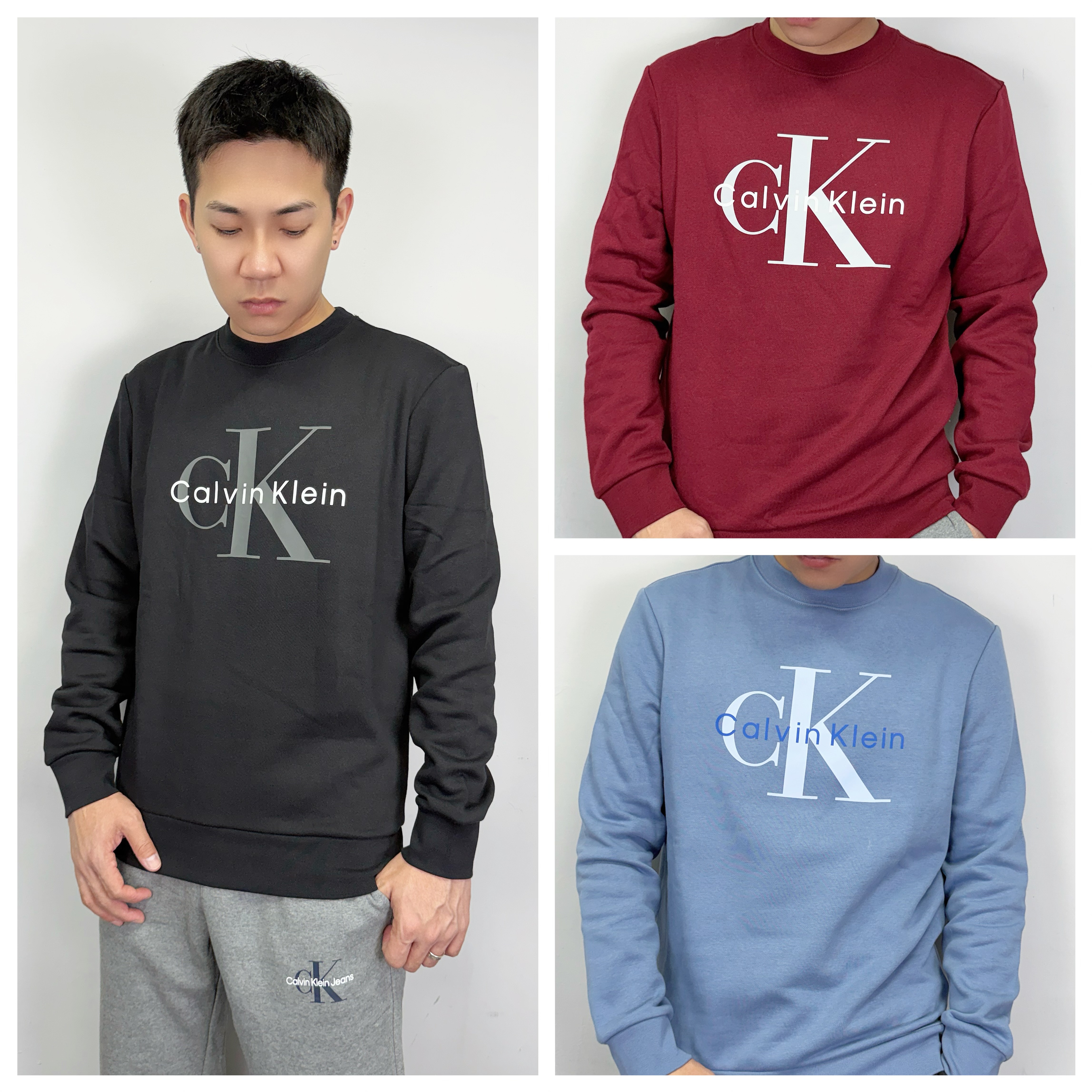Calvin Klein CK 經典大Logo 內刷毛 大學T 長袖上衣