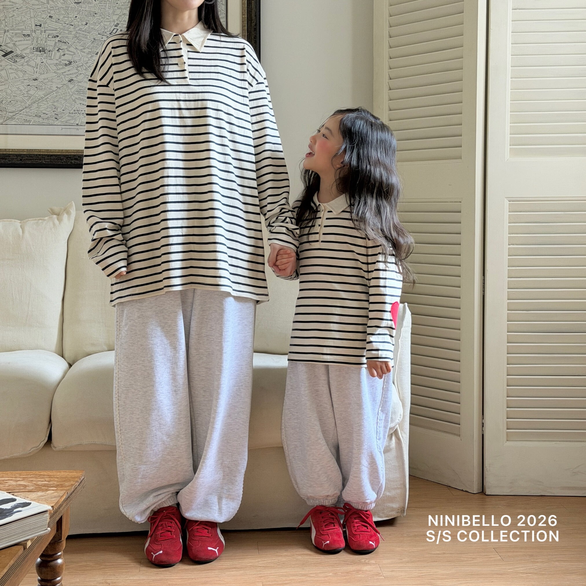 90-130 蕾絲滾邊親子運動褲 2色