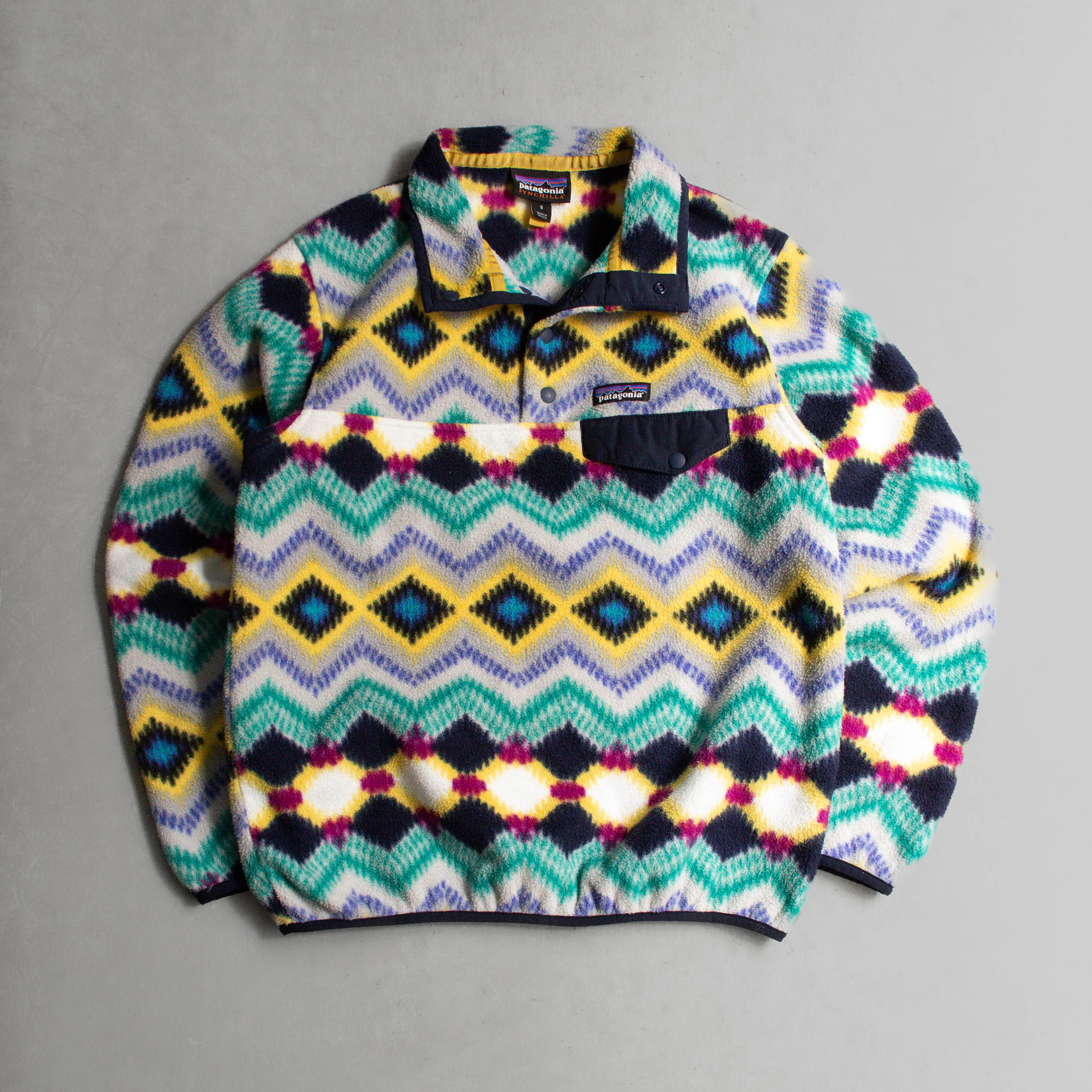 PATAGONIA PRINTED SYNCHILLA SNAP-T 美國 印刷 刷毛 高領 套頭 上衣
