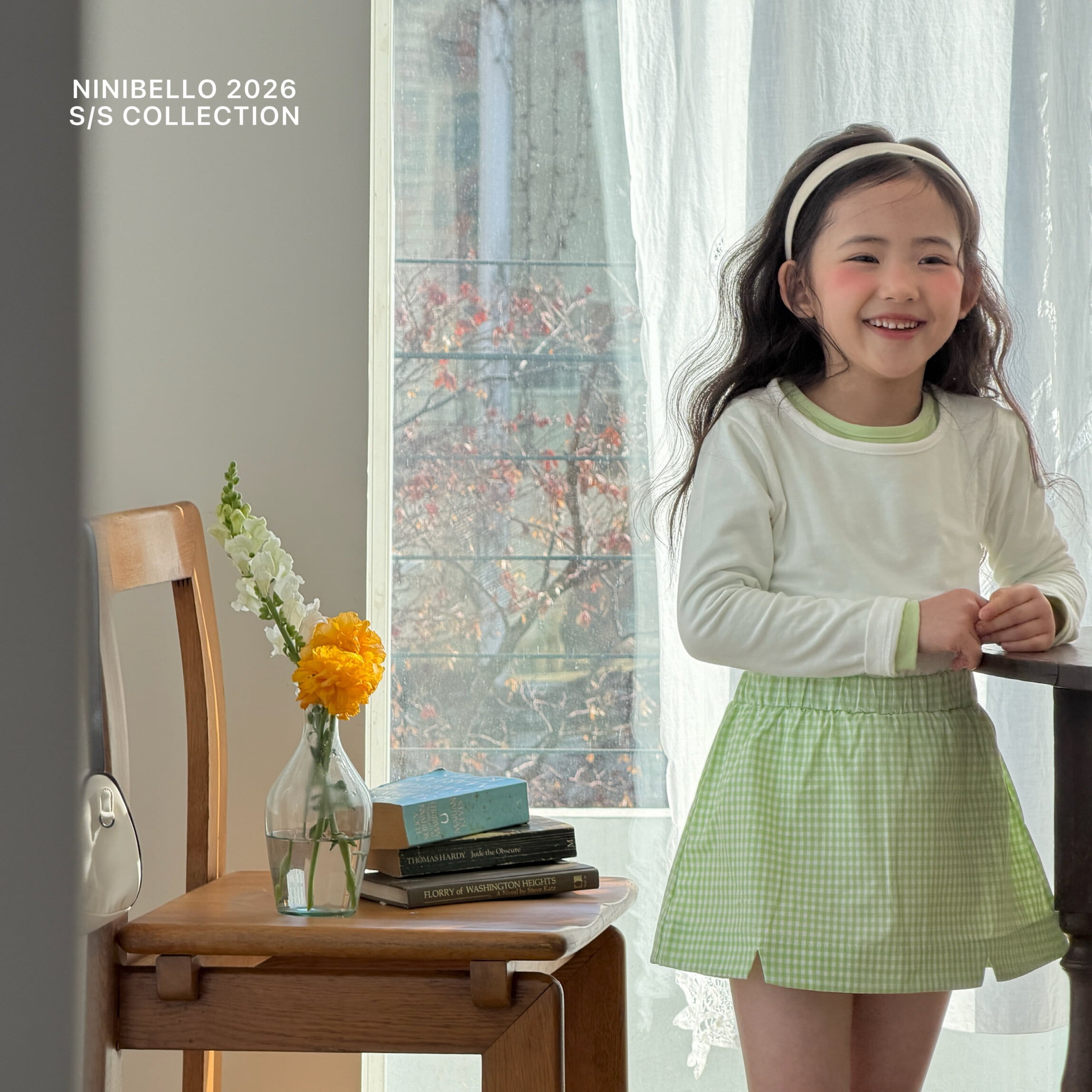 90-130 俏皮格紋褲裙 4色