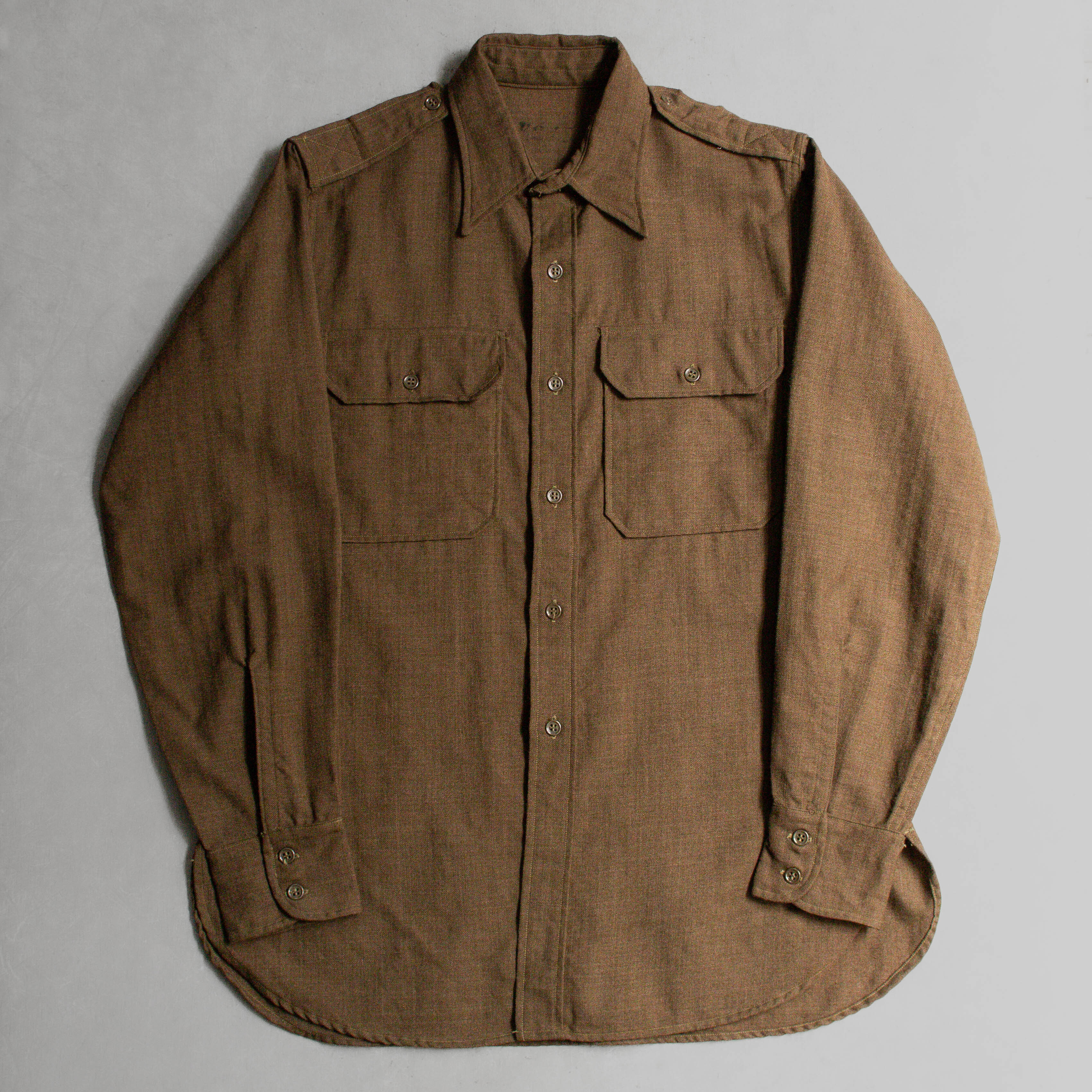 US ARMY WOOL SERVICE SHIRT 美軍 羊毛 棕色 制服 長袖 軍襯衫