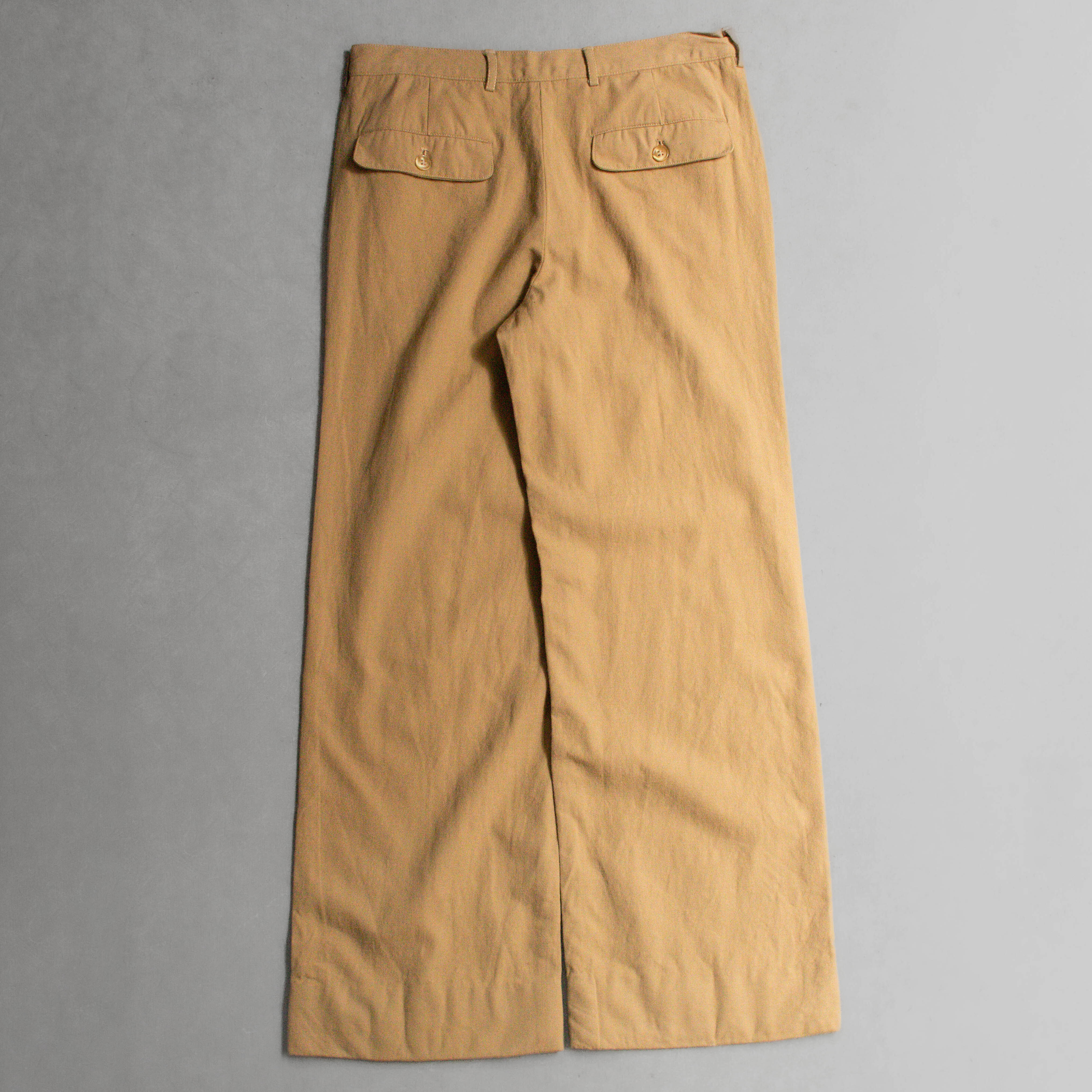 VINTAGE FLARE PANTS 歐洲 卡其 素面 聚酯纖維 靴型 喇叭 長褲
