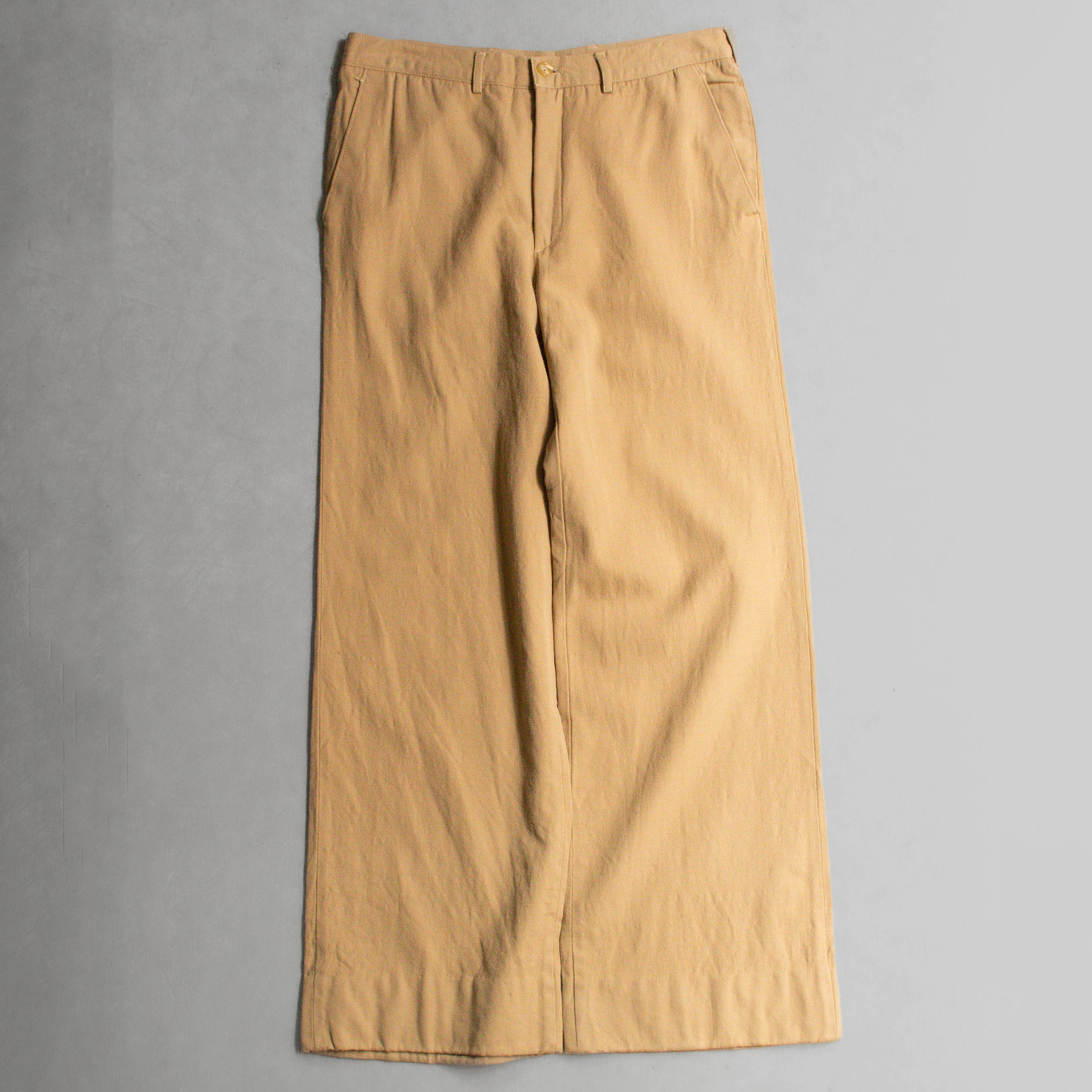 VINTAGE FLARE PANTS 歐洲 卡其 素面 聚酯纖維 靴型 喇叭 長褲