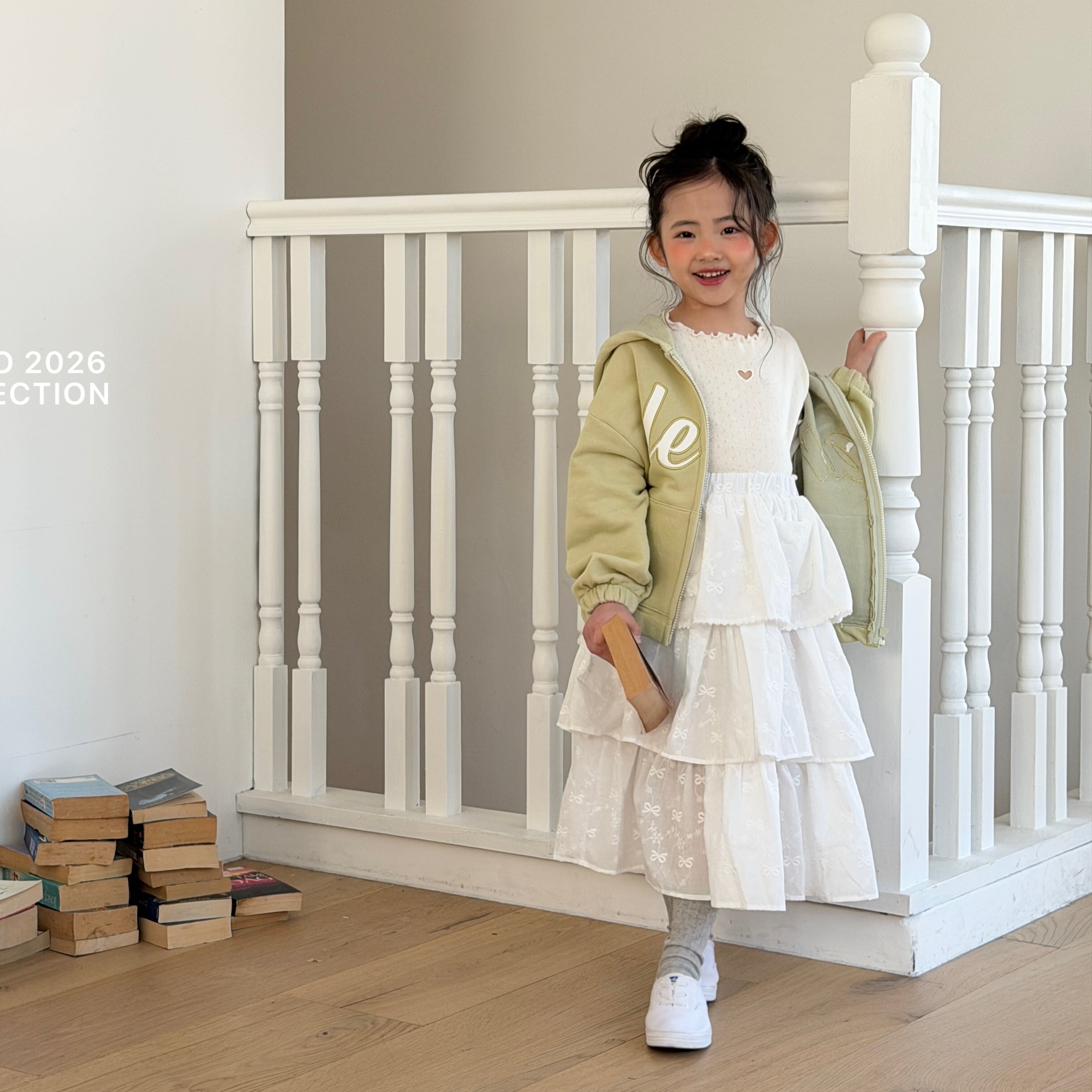 90-130 蝴蝶結壓紋蛋糕裙