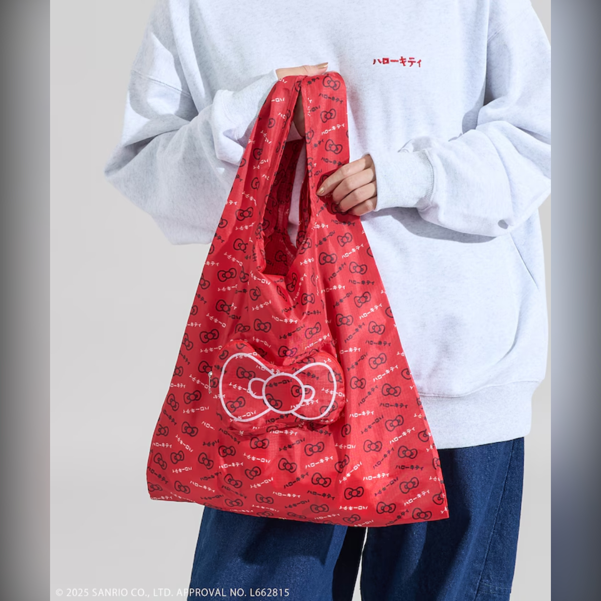 26057-KT Sanrio Hello Kitty x Freak's Store 聯乘蝴蝶結環保袋 ＃JP-FS26