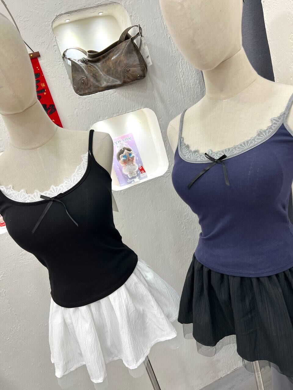 Lacey Bow 2 Tone Tank Top