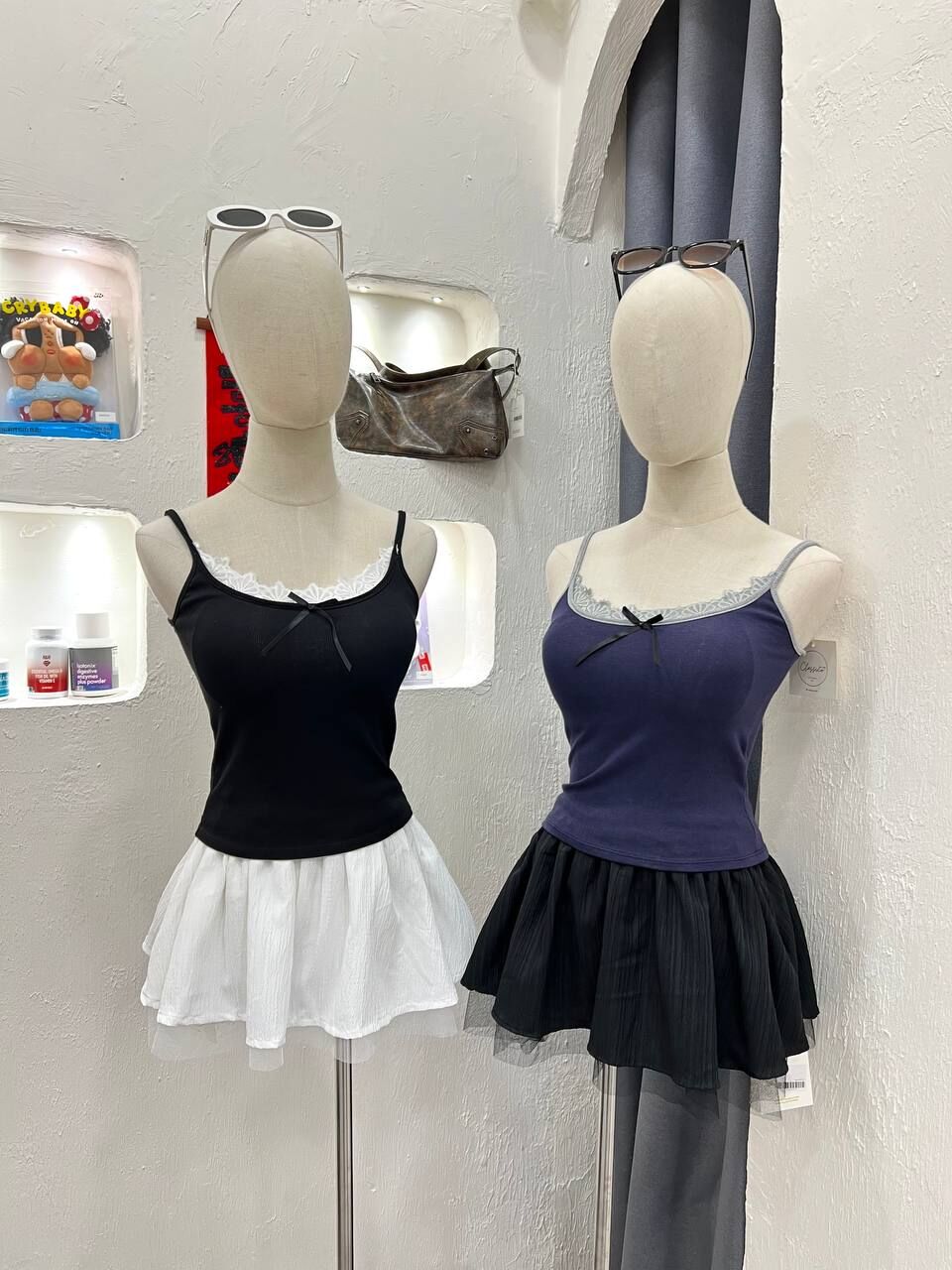 Lacey Bow 2 Tone Tank Top