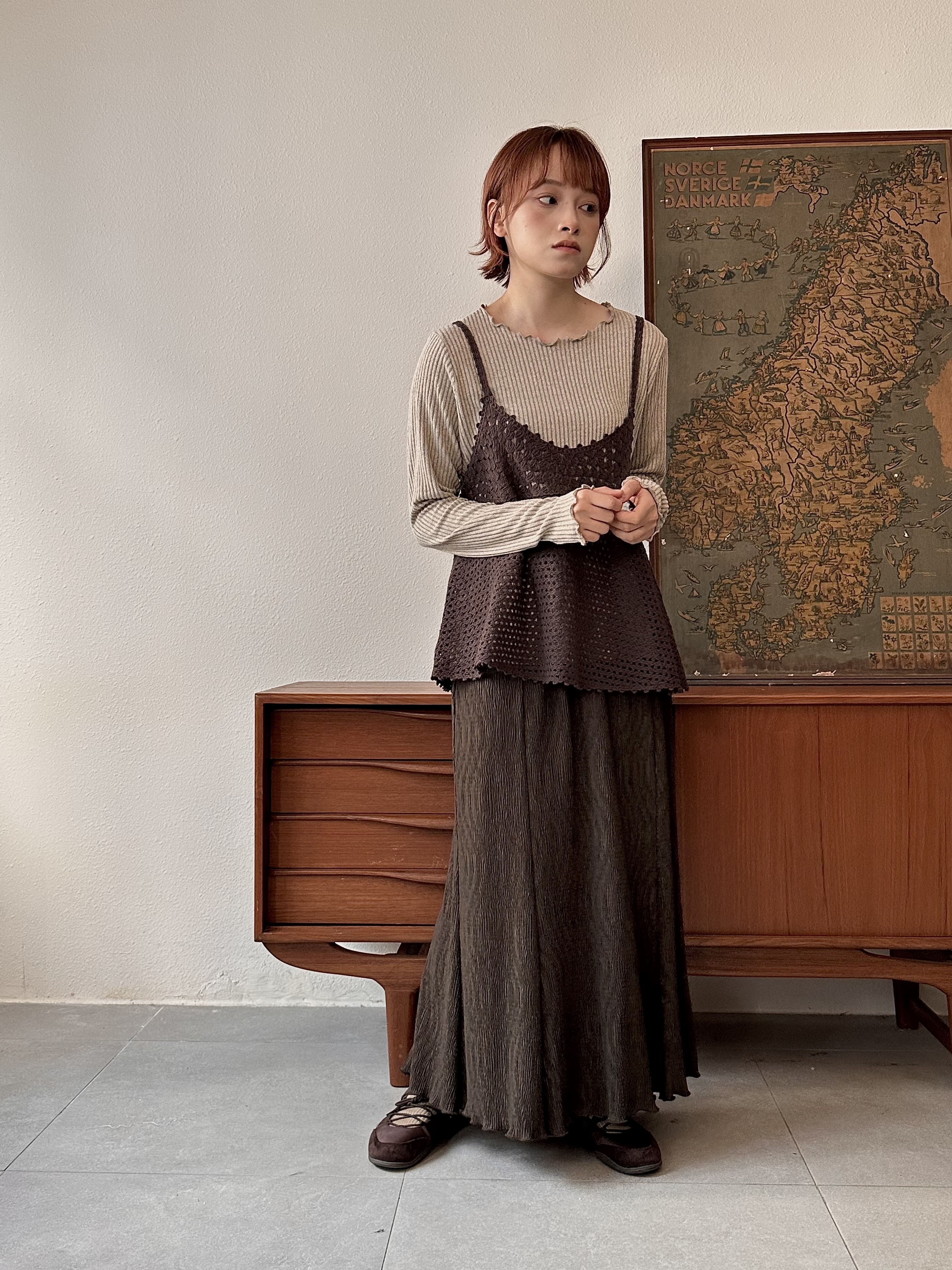 暢銷款式 ～ 輕飄飄木耳邊半身裙 - SK51417