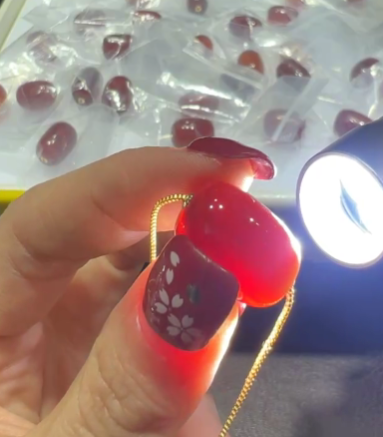 260131 - C54 18k金紅瑪瑙桶珠隔珠1粒