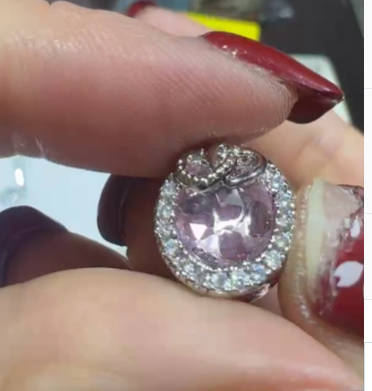 260131 - C78 潘潘銀色圓形粉鑽愛心隔珠1粒