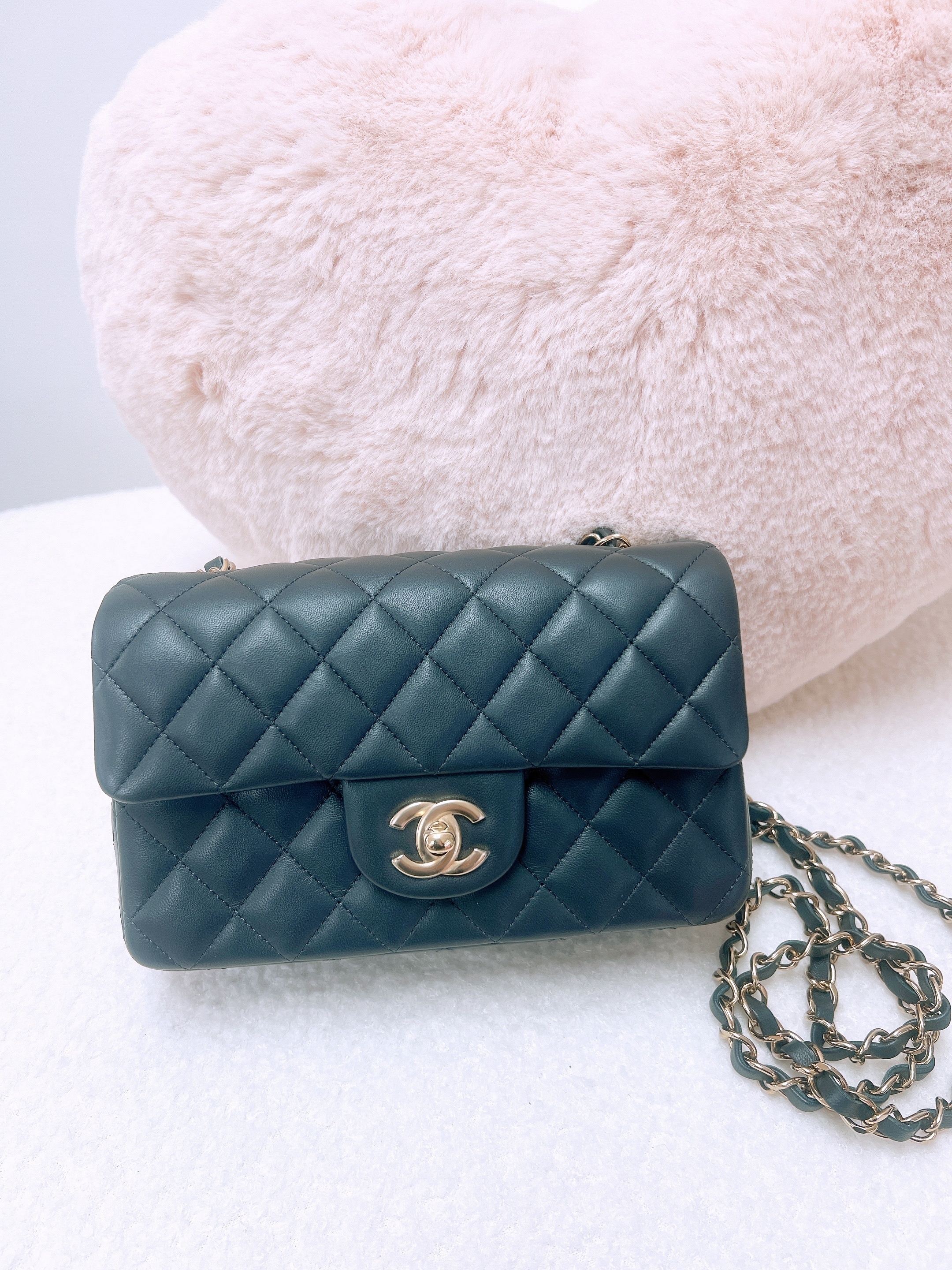 Chanel classic flap mini cf 20 (dark grey/ GHW)