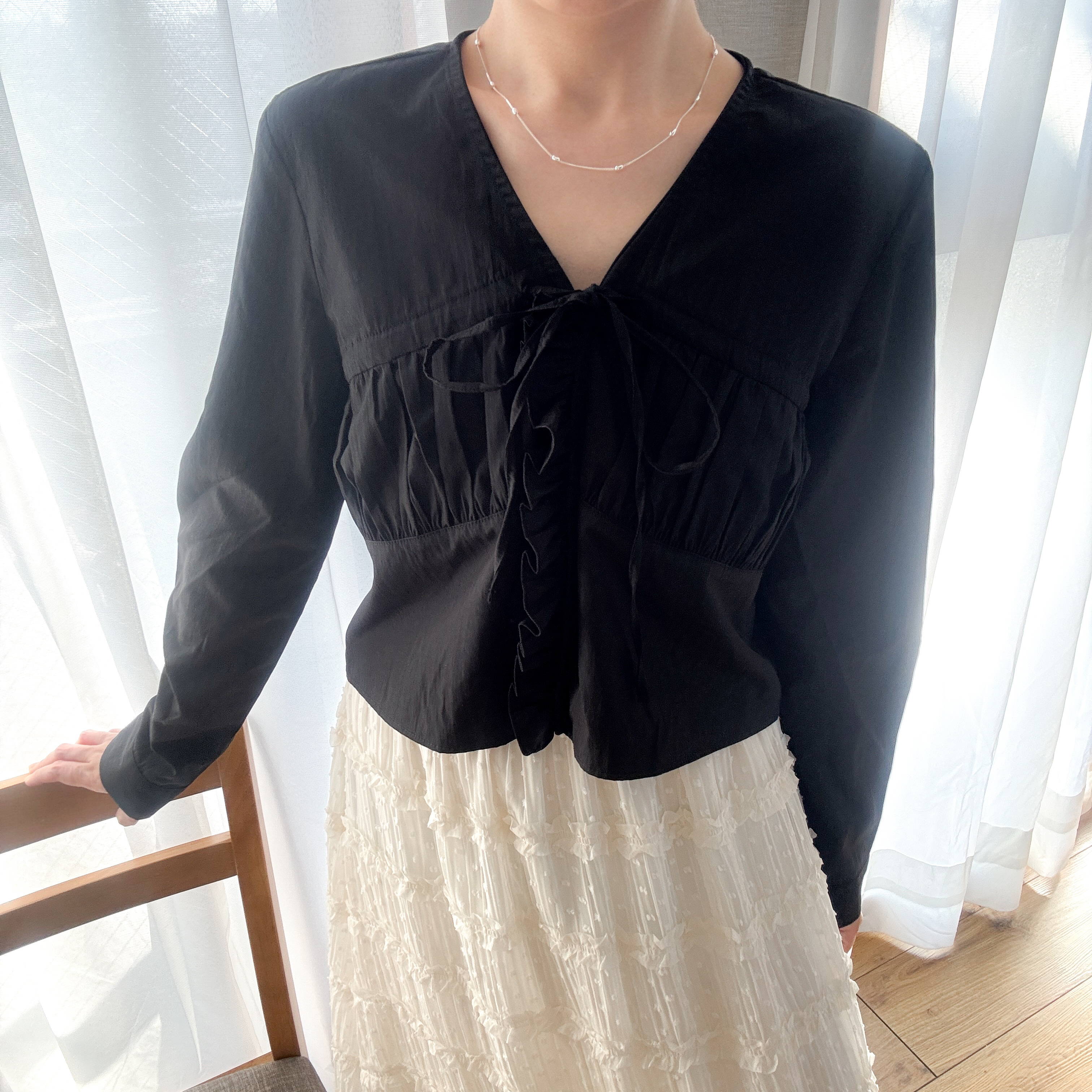 風褸料束束V領top