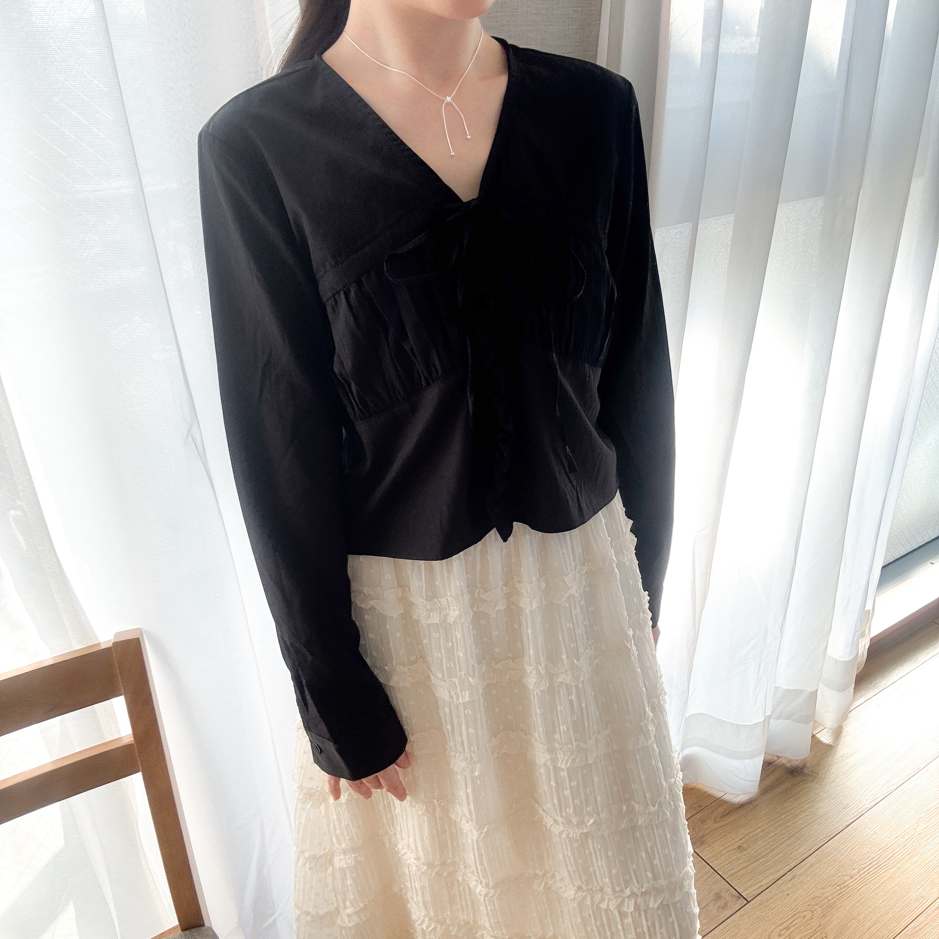 風褸料束束V領top