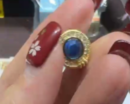 260131 - C82 潘潘金色圓形藍寶石隔珠1粒