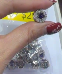 260131 - C107 潘潘銀色圓型紫鑽隔珠1粒