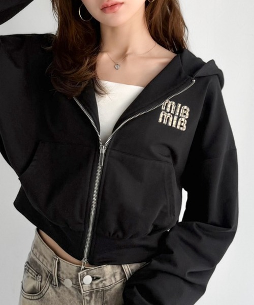 本週限時接單!! 日本🇯🇵連線 Mily Bilet 胸前Logo設計雙拉鍊連帽衫 格紋貼片 短版 雙拉鏈 連帽 外套 長袖 4色(任買兩件711免運)/預購