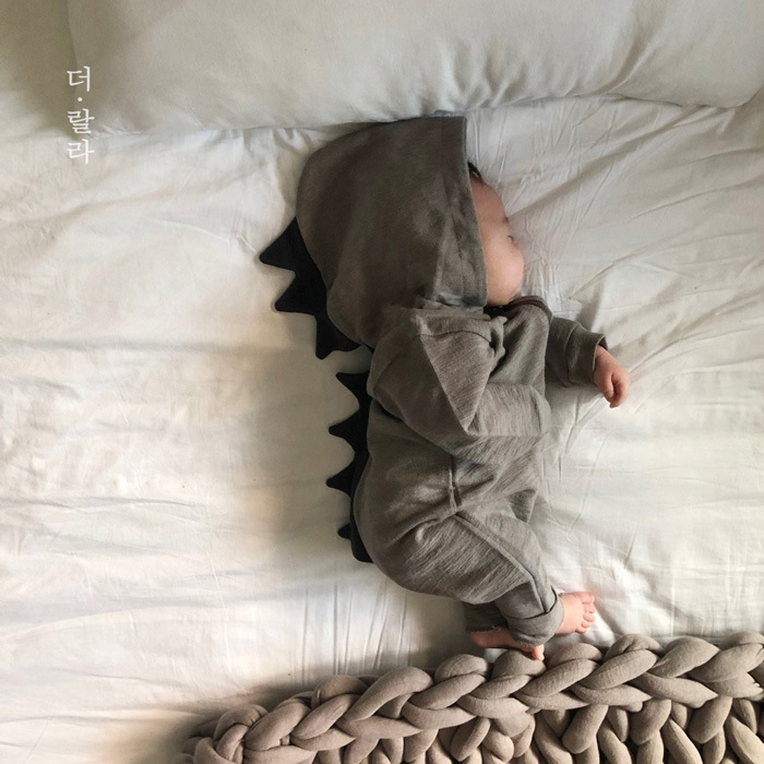 韓國 THE LALA - 小恐龍拉鍊包屁衣