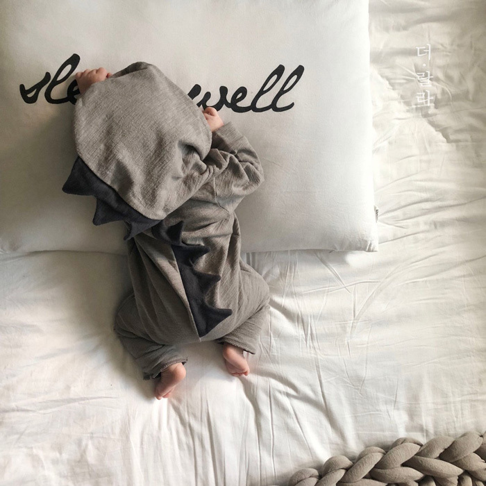 韓國 THE LALA - 小恐龍拉鍊包屁衣