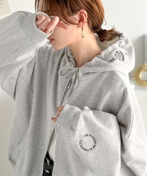 日本🇯🇵連線 Classical Elf 帽簷刺繡寬鬆抓絨連帽外套 連帽衫 雙拉鍊 夾克 外套 連帽外套 長袖 4色(任買兩件711免運)/預購