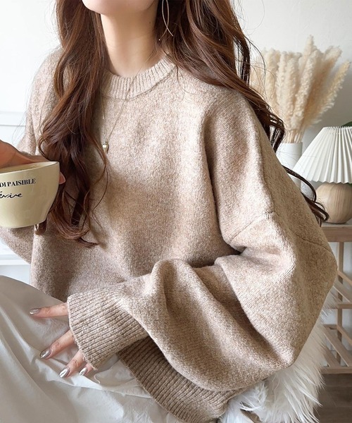 日本🇯🇵連線 Classical Elf 蓬鬆繭型剪裁寬鬆針織衫 針織 針織衫 套頭衫 簡約 毛衣 長袖 4色(任買兩件711免運)/預購