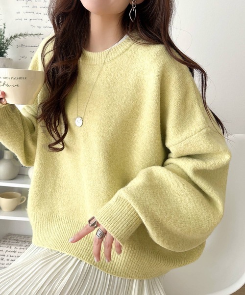 日本🇯🇵連線 Classical Elf 蓬鬆繭型剪裁寬鬆針織衫 針織 針織衫 套頭衫 簡約 毛衣 長袖 4色(任買兩件711免運)/預購