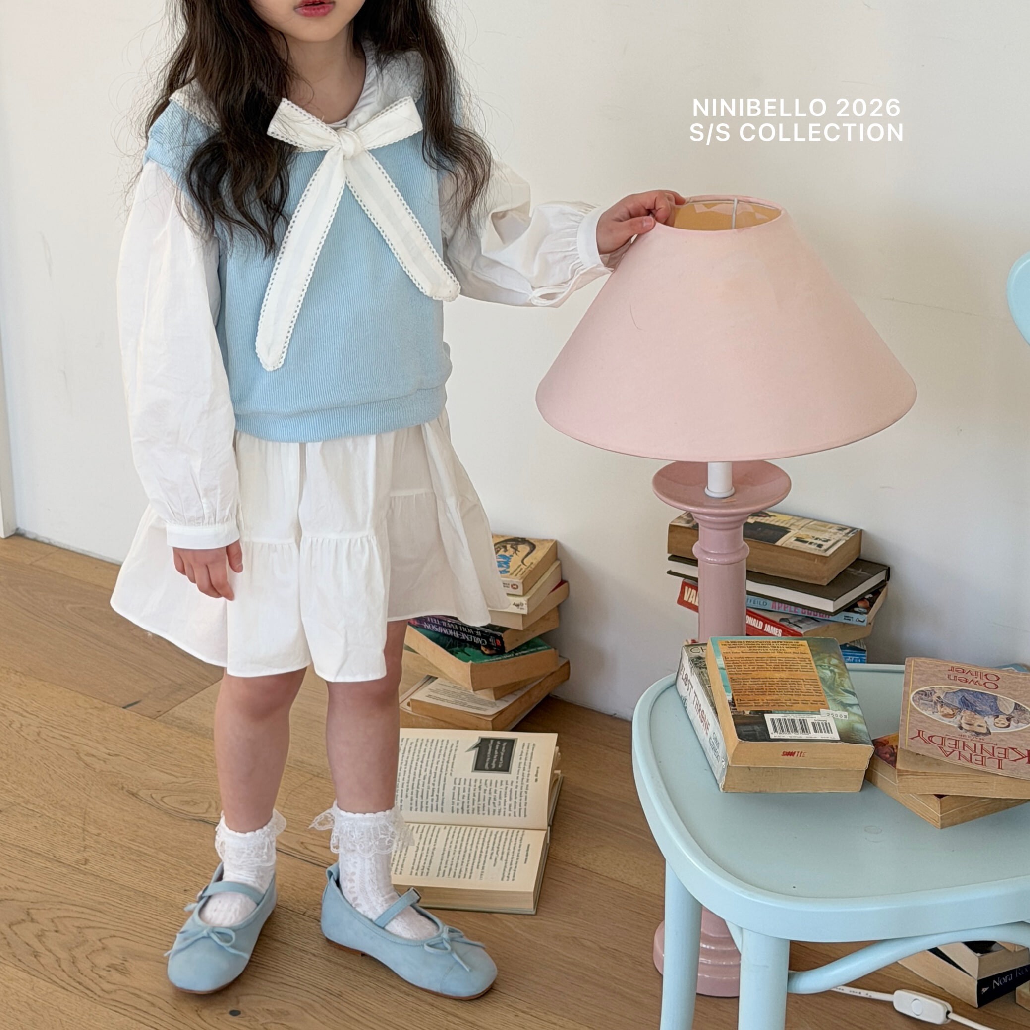 90-130 蝴蝶結綁帶荷葉洋裝 3色