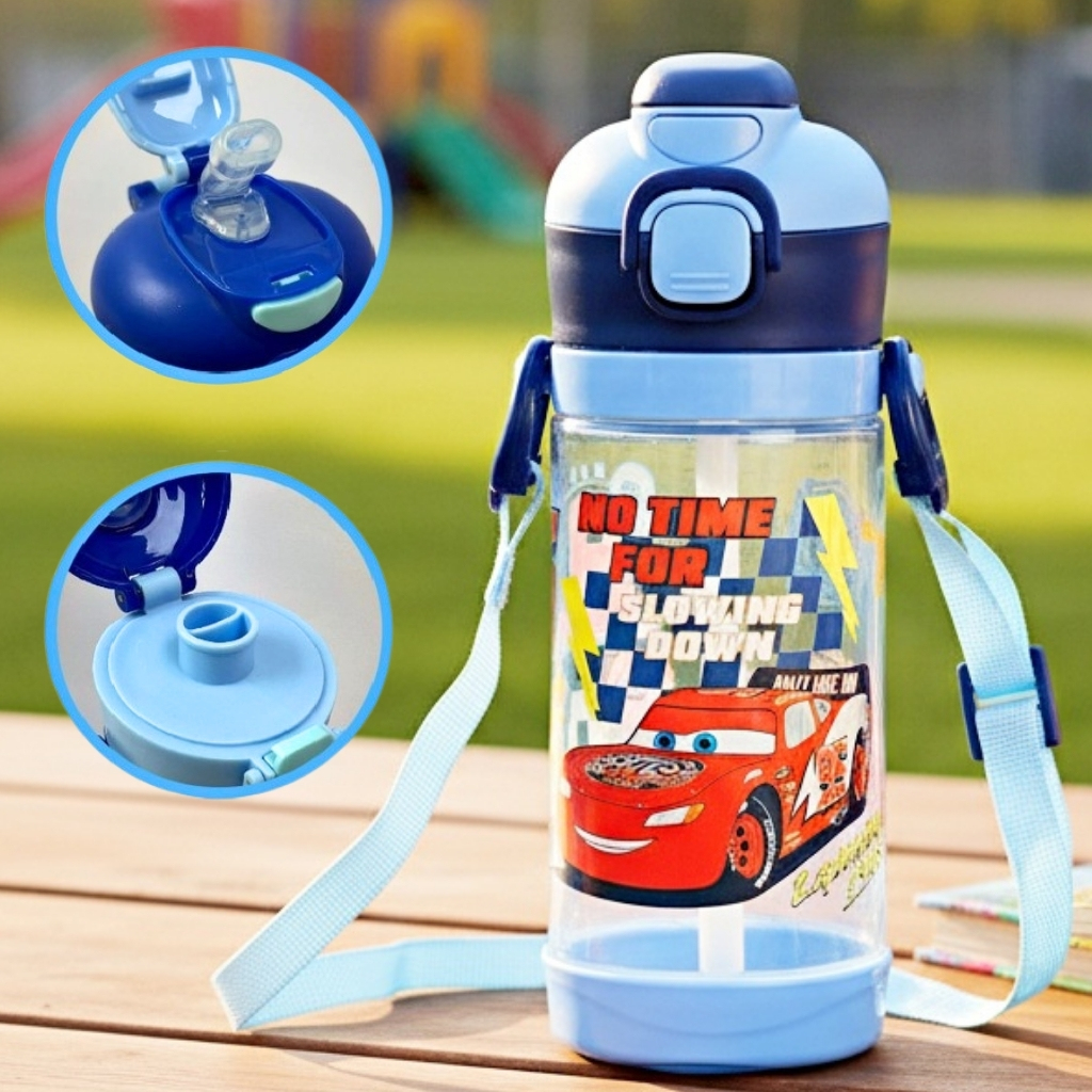 迪士尼反斗車王 - 便攜式背帶兒童吸管水樽| 兩段開合式(450ml)