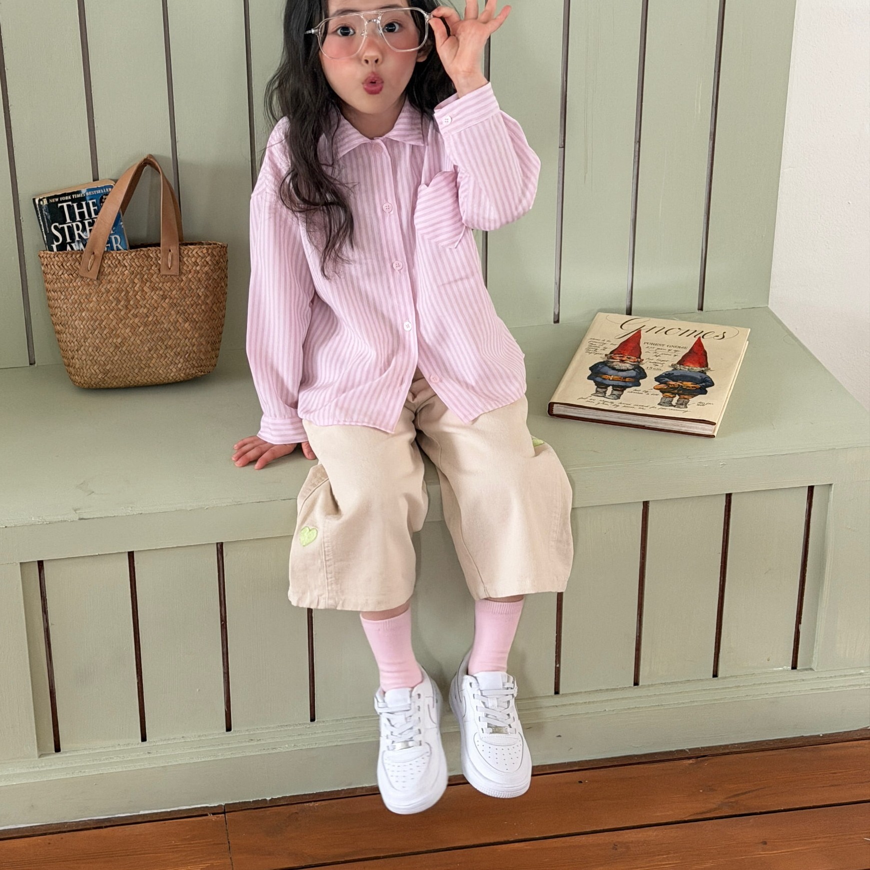 90-130 心型口袋親子襯衫 2色