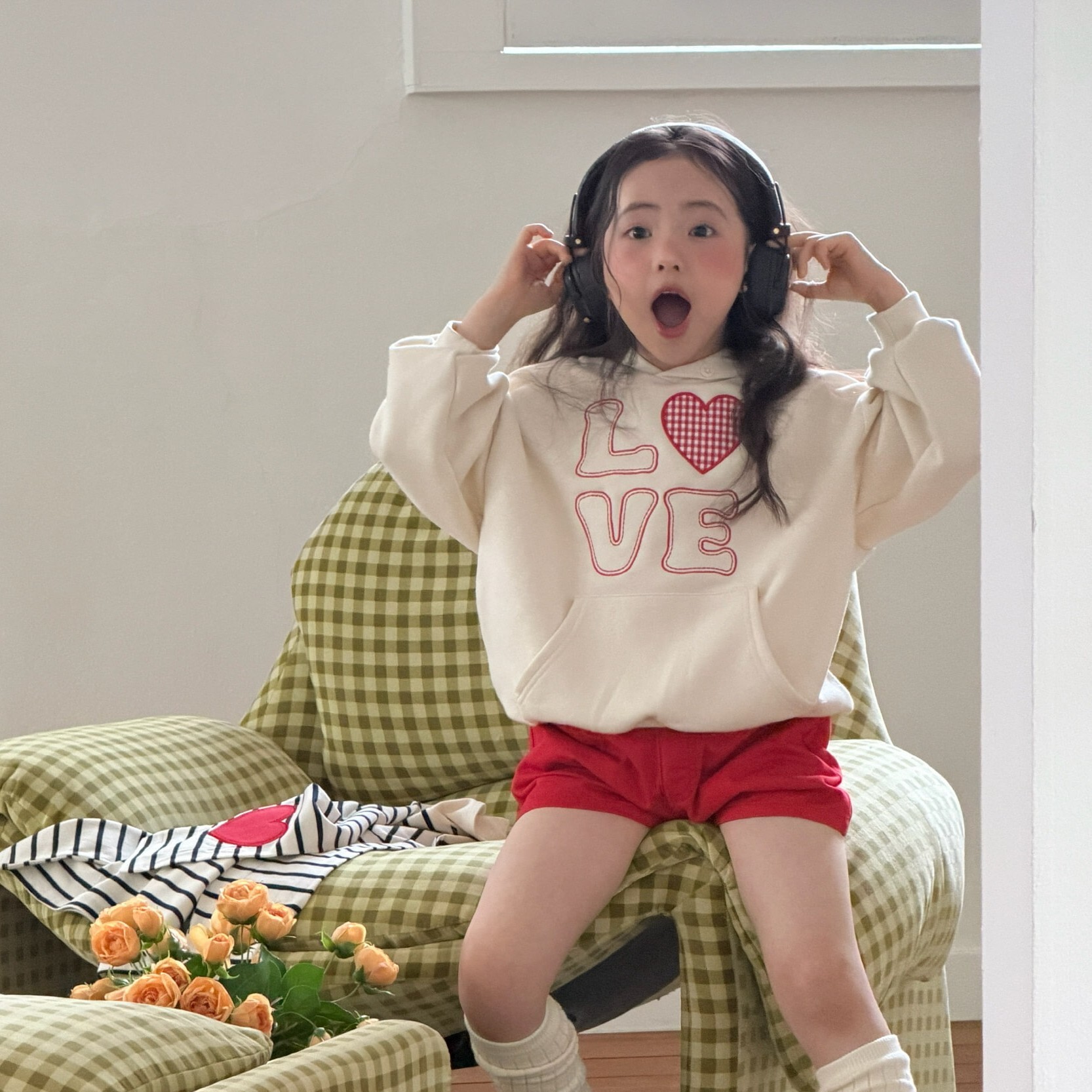 90-130 LOVE連帽上衣 2色