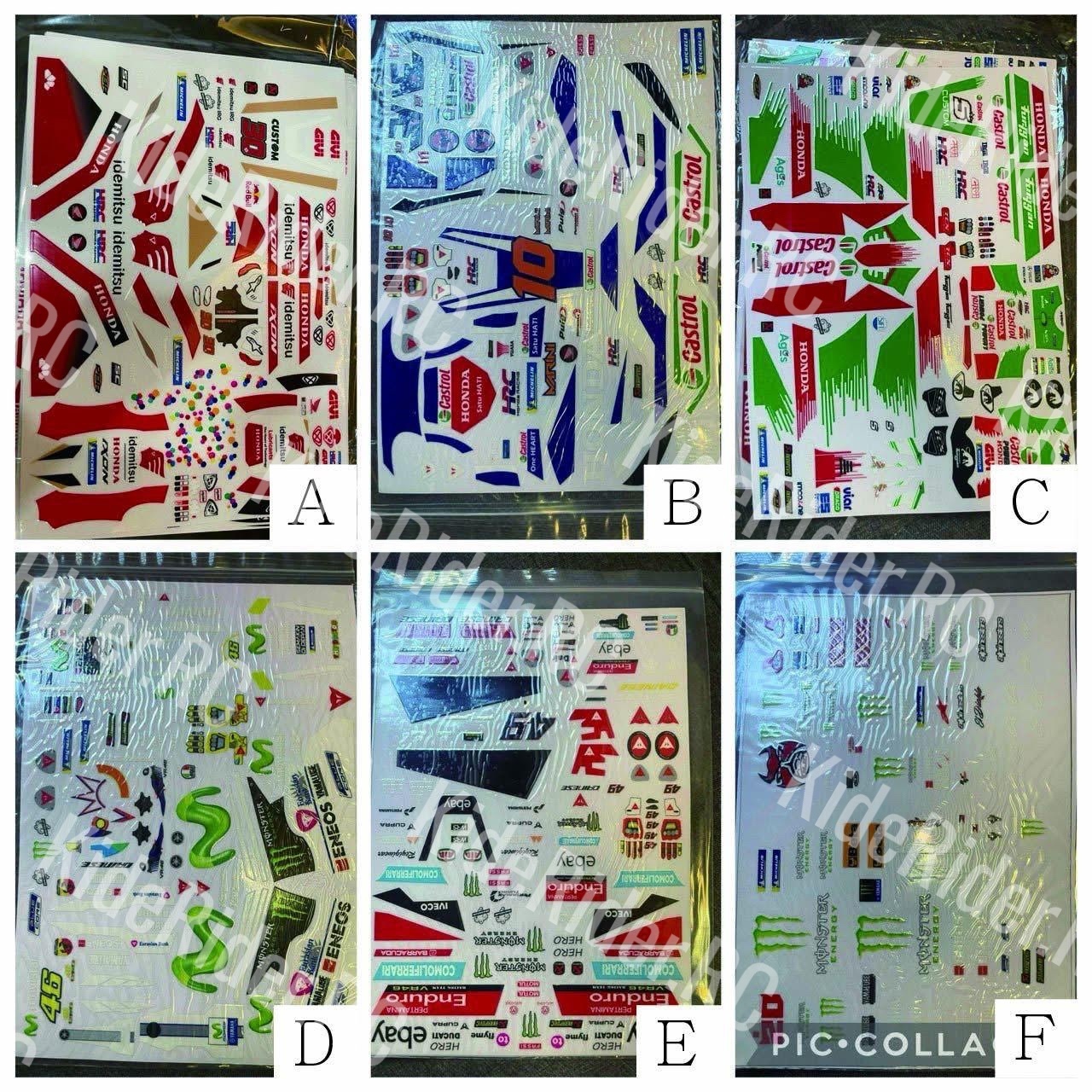 2023-2025 MotoGP  For 1/8 rc bike  人仔貼紙 + 車身 貼紙[A-F]