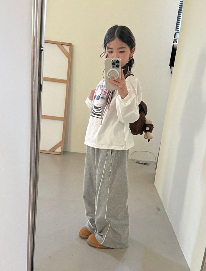 正韓春Ccomma 兩色側線條運動長褲