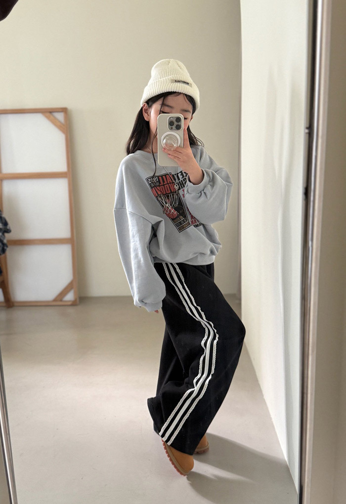 正韓春Ccomma 兩色經典側條紋線條運動長褲