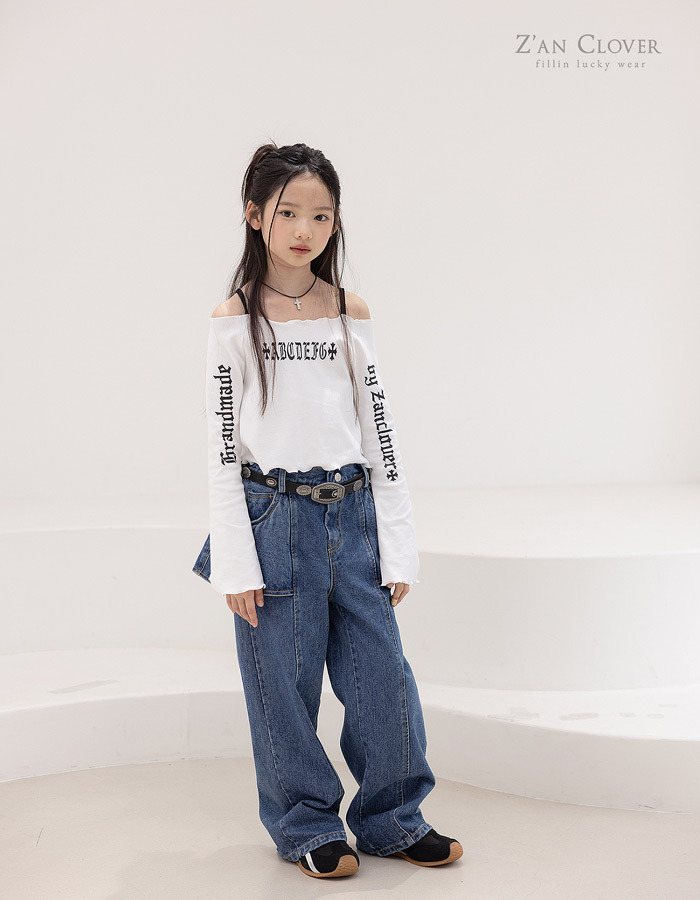 正韓春ZAN CLOVER 設計感假褲裙牛仔褲