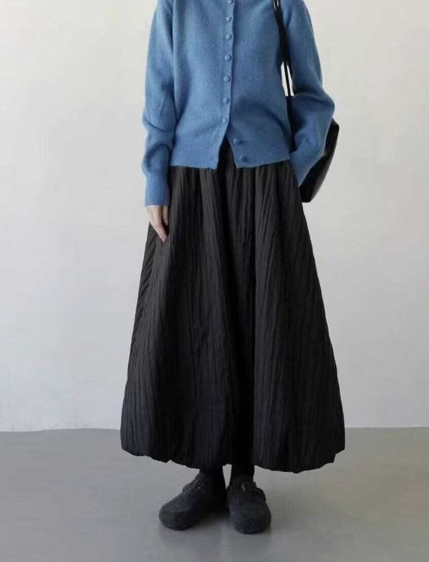 H840 顯腰細褶皺半身裙