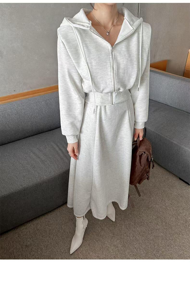 H841 連帽衛衣半身裙套裝