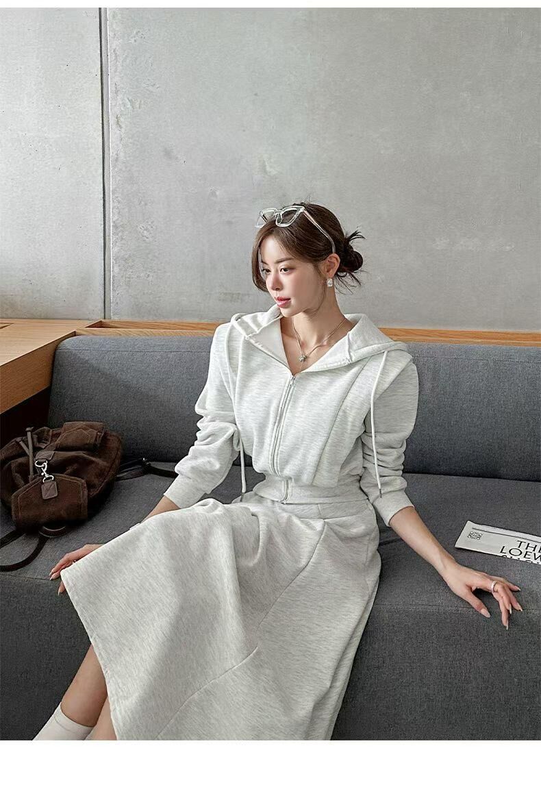H841 連帽衛衣半身裙套裝