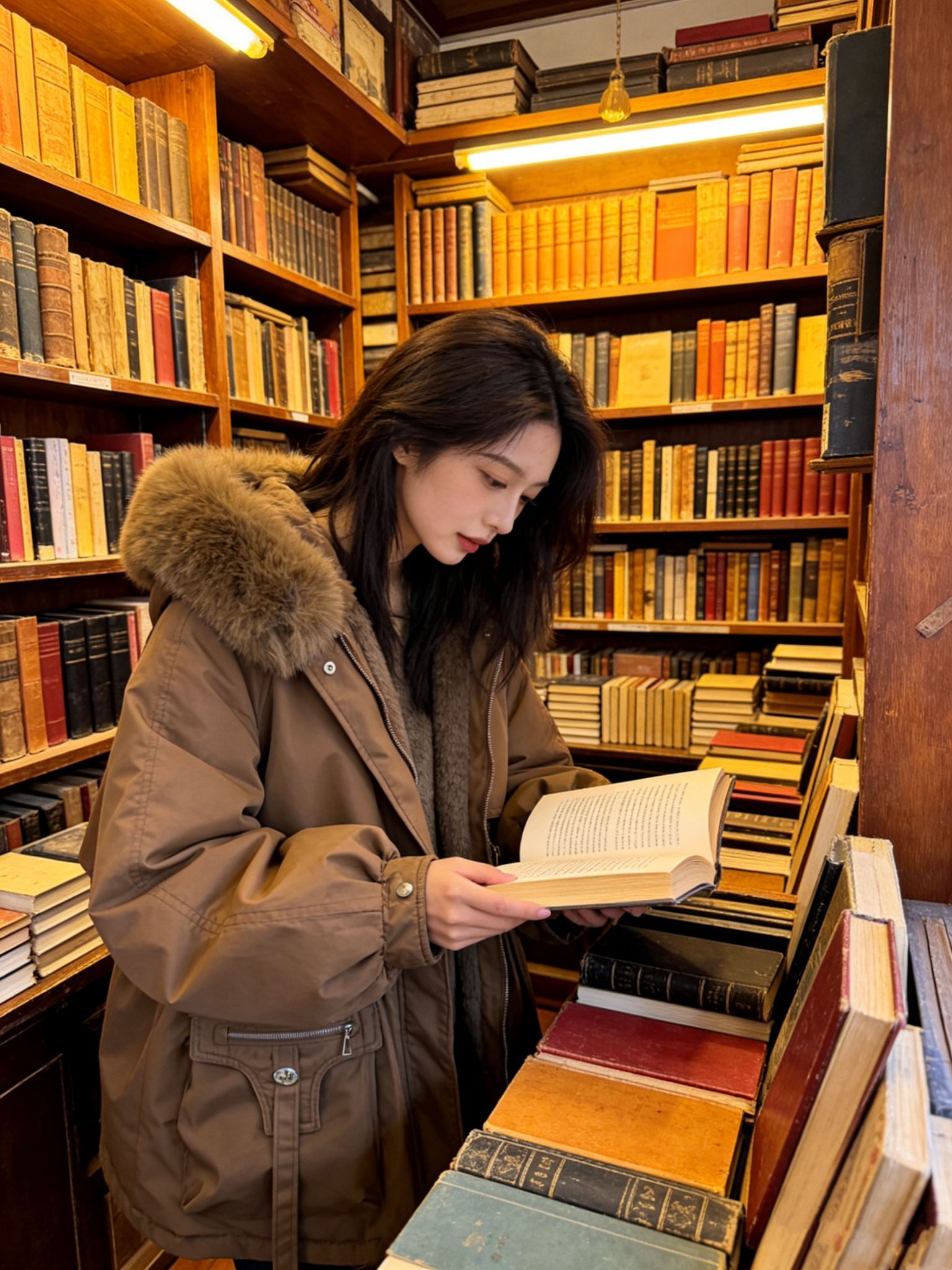 H829 抽繩收腰毛領外套