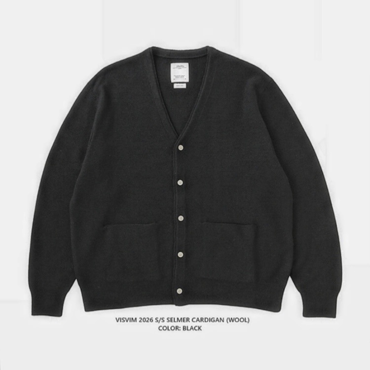 ON SALE: VISVIM 2026 S/S SELMER CARDIGAN (WOOL) - BLACK SIZE 2 PRE ORDER ITEM (預訂中)