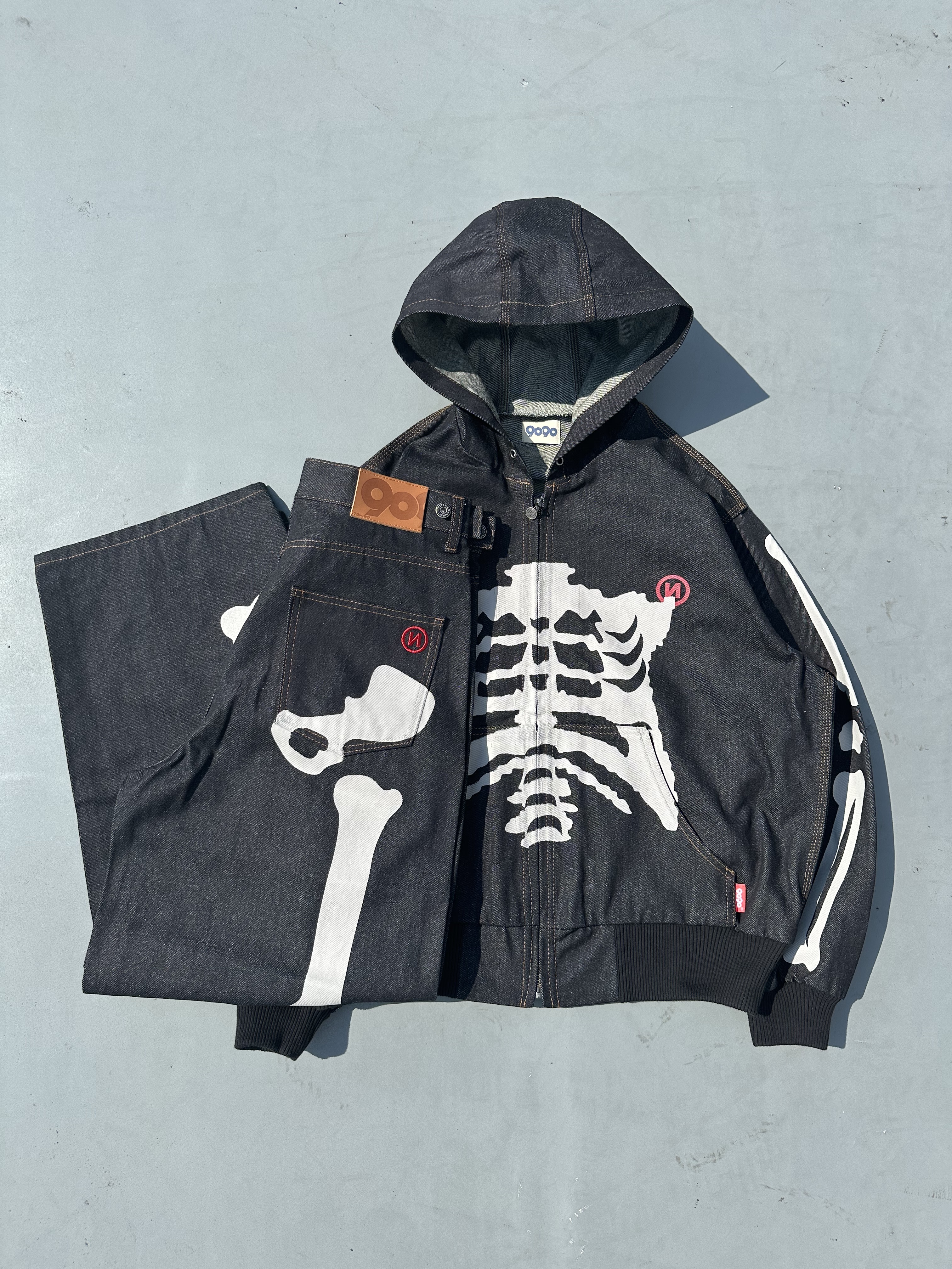 Bone Rigid Denim Zip Hoodie