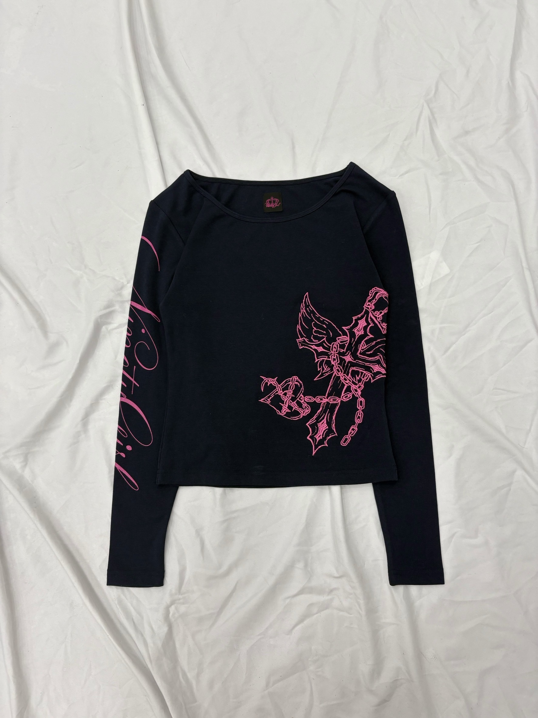 Cross Logo Off-shoulder L/S Tee